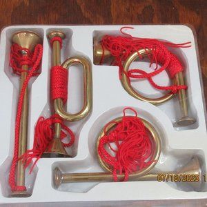 VINTAGE Brass Horn Ornaments